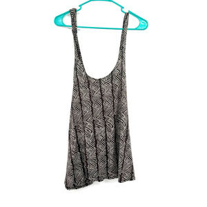 Volcom‎ size small vinyl club tank crossover back tank top brown cream print